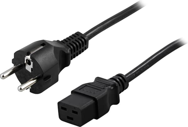 Device cable, 16A, straight CEE 7/7 - straight IEC C19, 3m