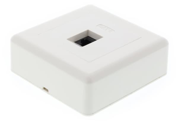 Wall socket, surface-mounted UTP 1xRJ45, Cat6, white