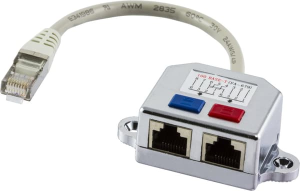 Y cable for network, 1xRJ45 ma to 2xRJ45 fe, FTP Cat5