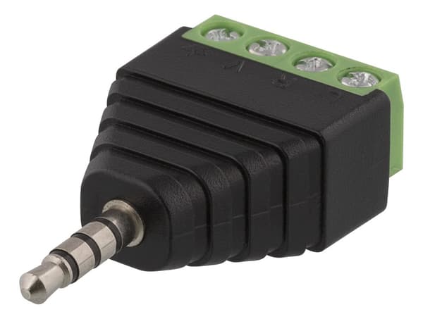 4 pole 3.5mm plug to 4-pin terminal block adapter
