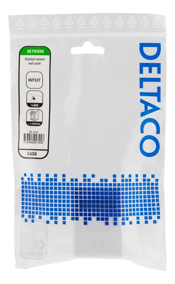 Shielding network wall socket Surface FTP 1xRJ45 Cat6A white