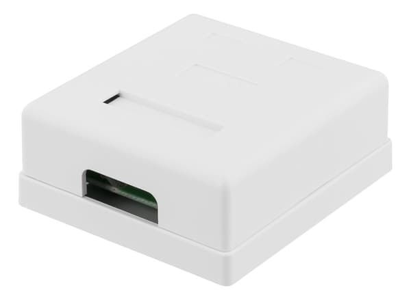 Unshielded network socket, Surface UTP 2xRJ45, Cat6, white