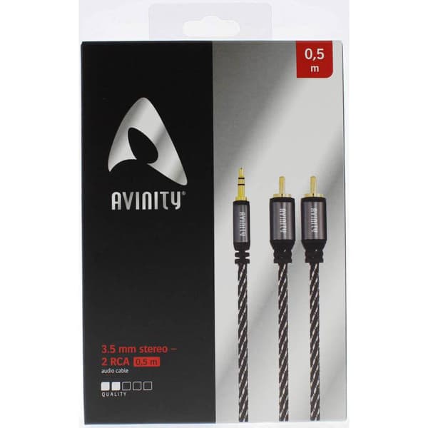 AVINITY Kabel 2xRCA-3,5mm 0.5 m Klasse 5