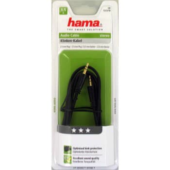 HAMA Johto Audio 3.5mm-3.5mm 1.5m Kulta/Musta