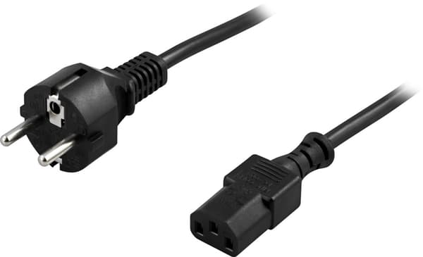 Device cable PC & wall socket straight CEE 7/7 & IEC C13 2m