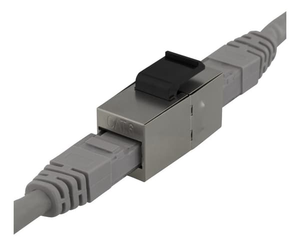 Cat6 Keystone coupler, shielded, 2xRJ45, plastic, 180, metal