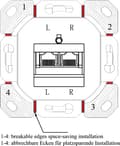 Miniatyrbilde 7 av 7: CAT 6 universell veggplate inkl. på veggmonteringsramme