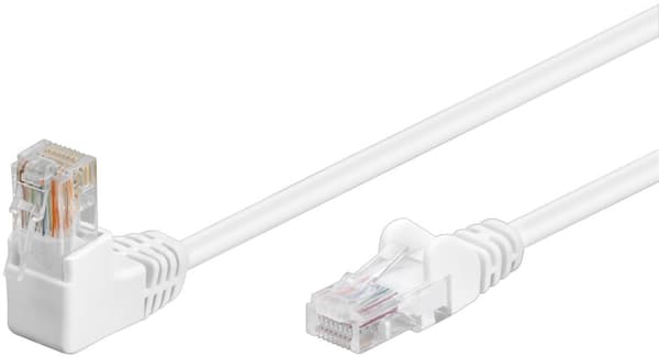 CAT 5e patchable 1x 90° kulmassa, U/UTP, valkoinen