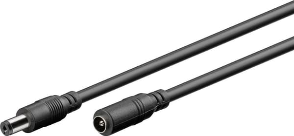 2,1 mm DC skjøtekabel, sort