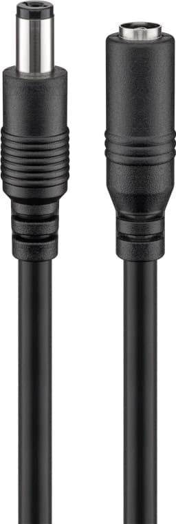 2,1 mm DC skjøtekabel, sort