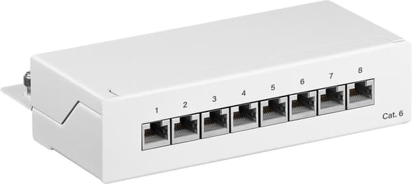 CAT 6 mini/desktop-patch-panel, 8 porte (1 HE)