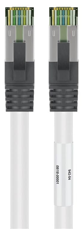 CAT 8.1 patchledning, S/FTP (PiMF), hvit