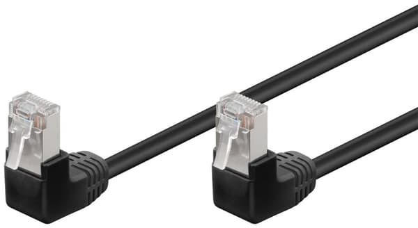 CAT 5e patchable 2x 90° kulmassa, F/UTP, musta