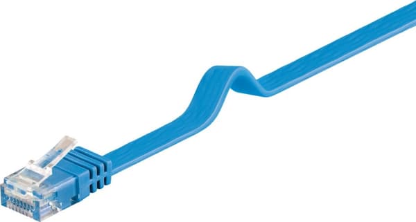 CAT 6 flad netværkskabel, U/UTP, blå