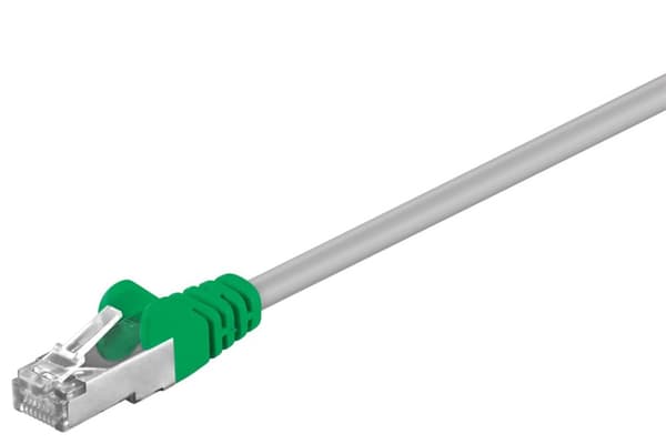 CAT 5e, F/UTP krysspatchkabel, grå, grønn
