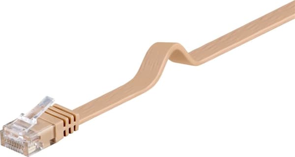 CAT 6 platt patchkabel, U/UTP, ljusbrun