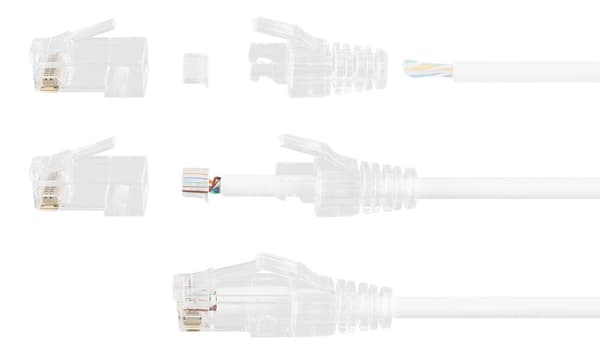 RJ45 connector for slim patch cable, Cat6a, 28AWG, 20pcs