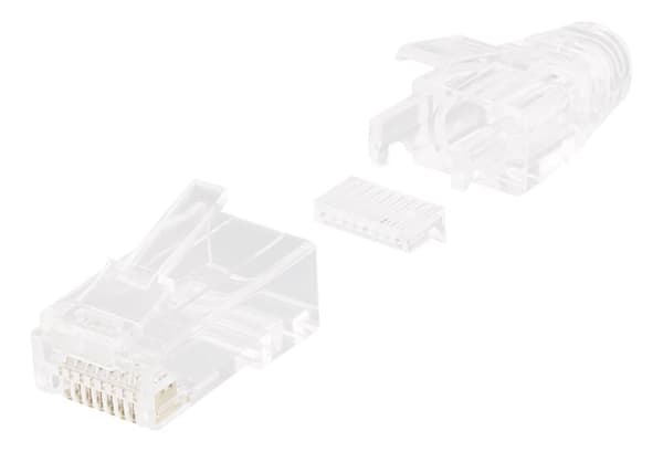 RJ45 connector for slim patch cable, Cat6a, 28AWG, 20pcs