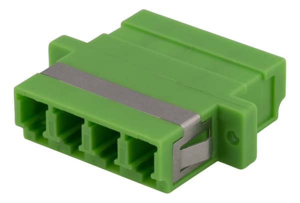 Fiber coupler snap-in, 4xLC-LC, Singlemode, duplex, green