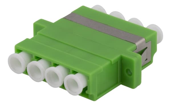 Fiber coupler snap-in, 4xLC-LC, Singlemode, duplex, green