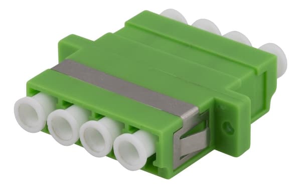 Fiber coupler snap-in, 4xLC-LC, Singlemode, duplex, green