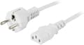 Miniatyrbillede 1 af 4: DELTACO apparatkabel, PC & vägg, rak CEE 7/7 - rak IEC C13, 1m, vit