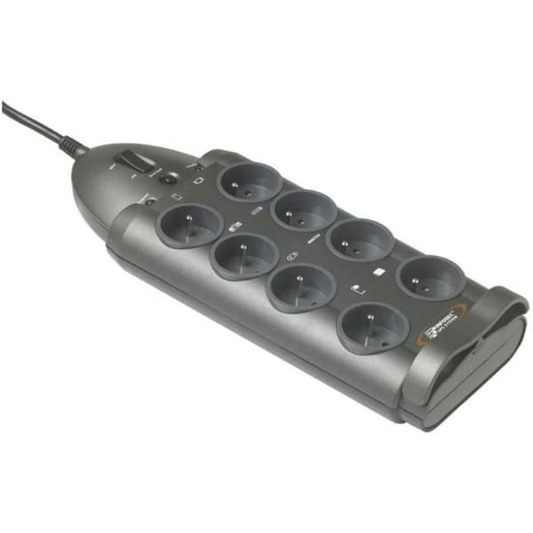 Infosec - S8 - Parasurtenseur 8 Sockets FR - 2 års garanti