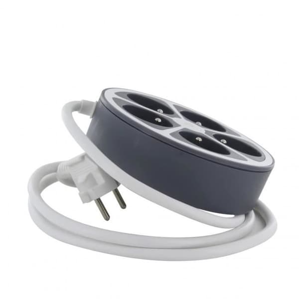 Chacon Multiple Bureau 16A.250V-MAX 3680W 5X16A Kabel 1,5 m- Grå färg