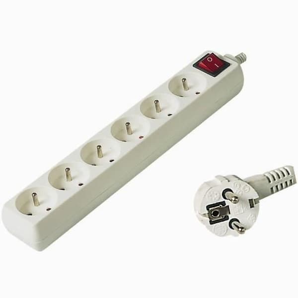 PremiumCord PP6K-02, Vit, Vit, 10 A, 2 m