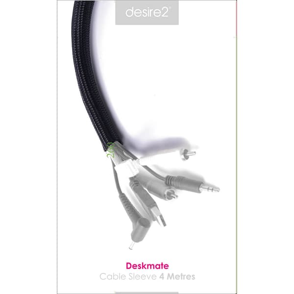 DESIRE2 Deskmate Cable Sheath 4m Velcro Closing Black