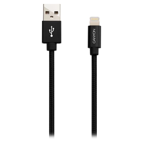 CANYON cable MFI-3 Lightning 12W 1m Black
