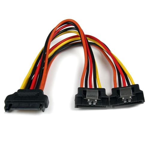 StarTech.com 6in Latching SATA Power Y Splitter Cable Adapter - M/F - 6 inch Serial ATA Power Cable Splitter - SATA Power Y Cable Adapter - power spli