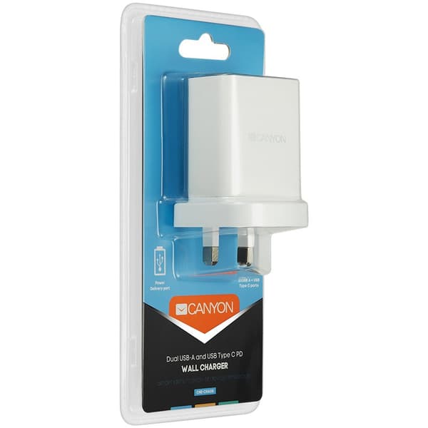 CANYON charger H-08 PD 30W USB-C 2USB-A White