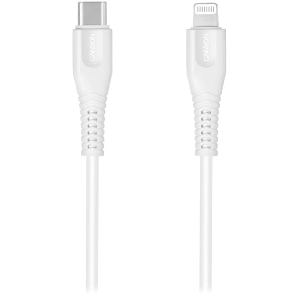 CANYON cable MFI-4 Type-C to Lightning 1.2m White