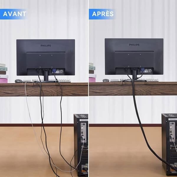 AGPTEK 6,1 m Kabelskydd, 13-23mm Automatiskt Stängande Kabelskydd, Skydd för Kabelhölje, Svart