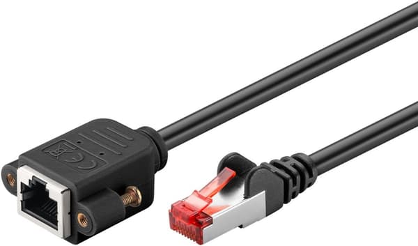 CAT 6 förlängningskabel, S/FTP (PiMF), svart