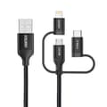 Miniatyrbild 2 av 2: MFI Lightning USB Typ C micro USB-kabel 3in1 1,2 m svart