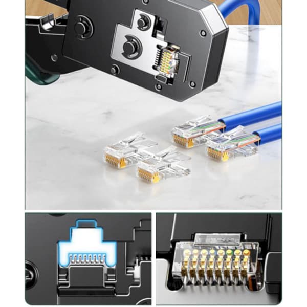 RJ45-pistokepuristin verkkokaapeleille, vihreä