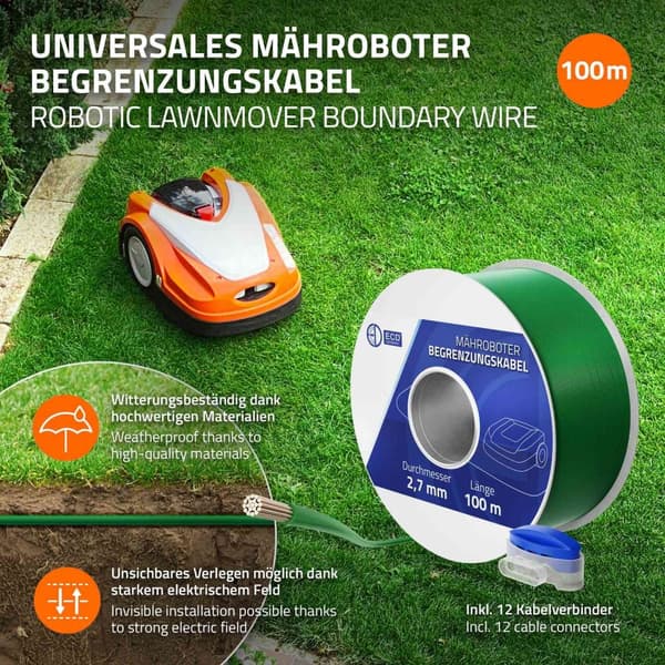 Universal 100m rajajohto robottiruohonleikkureille
