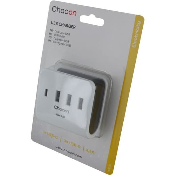 Nätladdare - CHACON - 40030 - 3 USB-A + 1 USB-C