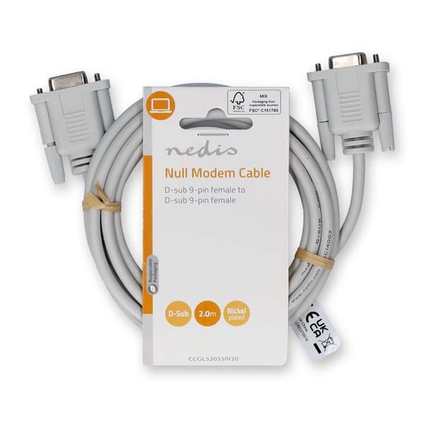 Nedis Nollmodemkabel | D-SUB 9-Pin Hona | D-SUB 9-Pin Hona | Nickelplaterad | 2.00 m | Rund | PVC | Elfenben | Label