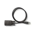 Miniatyrbild 4 av 5: Nedis RS232-omvandlare | USB-A Hane | RS232 | Nickelplaterad | 0.90 m | Rund | PVC | Svart | Låda