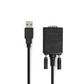 Miniatyrbild 1 av 5: Nedis RS232-omvandlare | USB-A Hane | RS232 | Nickelplaterad | 0.90 m | Rund | PVC | Svart | Låda