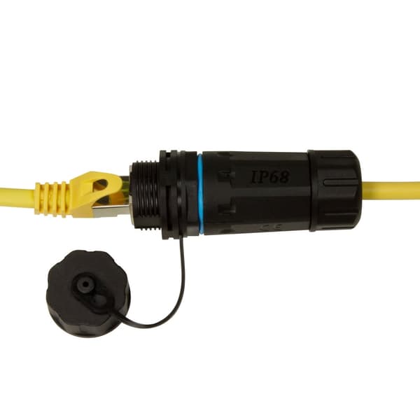 CAT6A Skruvkoppling Utomhus 2 x RJ45 IP68 med kabelhylsa