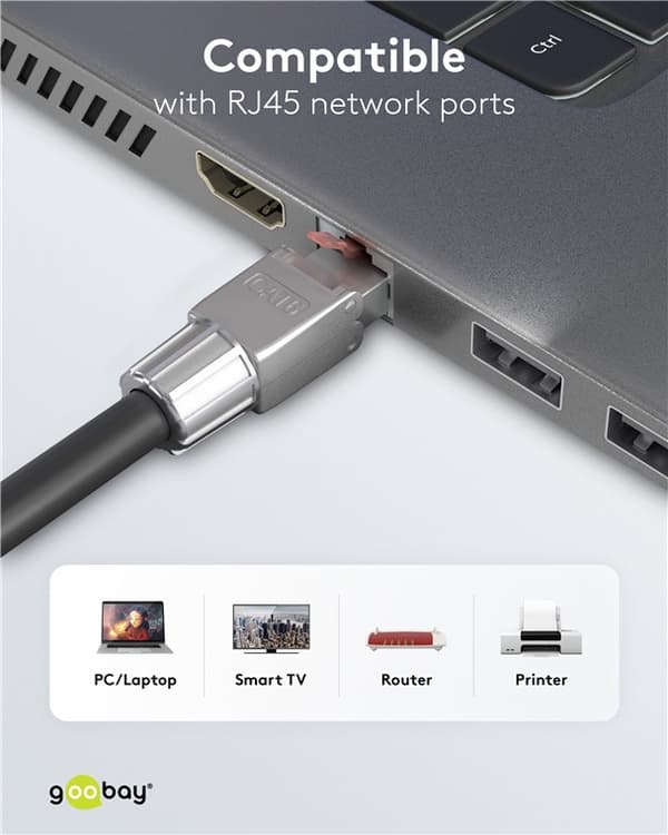 CAT 6 afskærmet RJ45-stik STP, til værktøjsløs samling