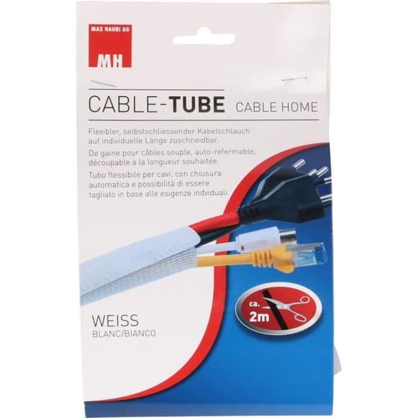 Cablehome flätad mantel 136691 vit 25 till 40 mm 1 st.