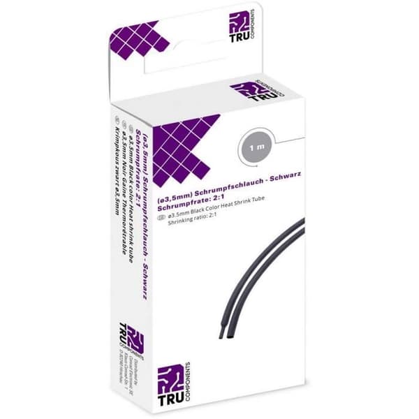 Krympslang utan lim TRU COMPONENTS T1904CA029 svart 3,50 mm Krymphastighet: 2:1 1 m