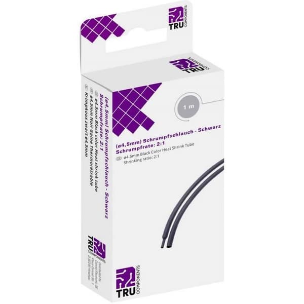 Krympslang - TRU COMPONENTS - T1904CA030 - svart - 4,50 mm - Krymphastighet: 2:1
