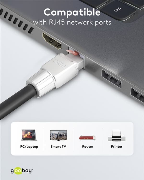CAT 6 oskärmad RJ45-kontakt UTP, för verktygslös montering