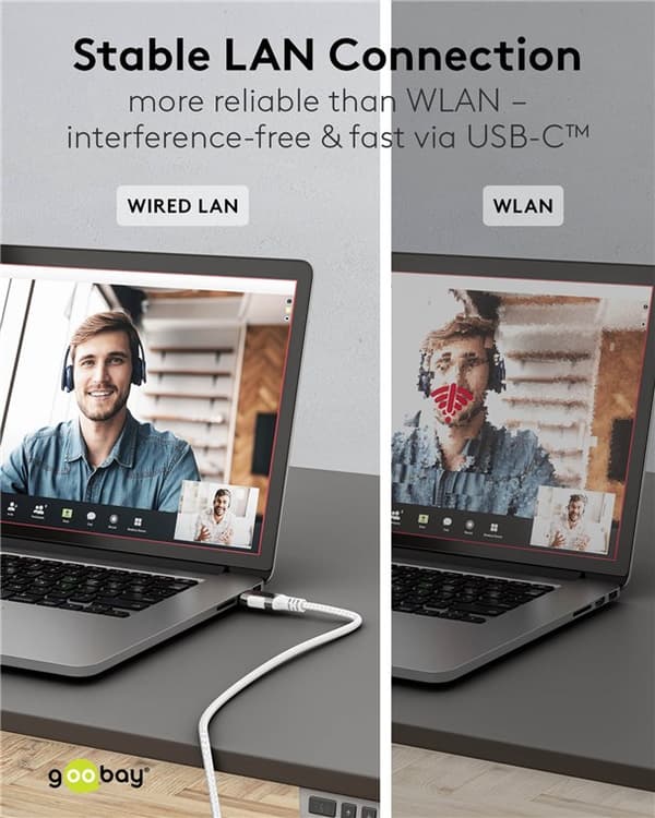 Ethernet-kabel USB-C™ 3.1 til RJ45, Slim, 15 m
